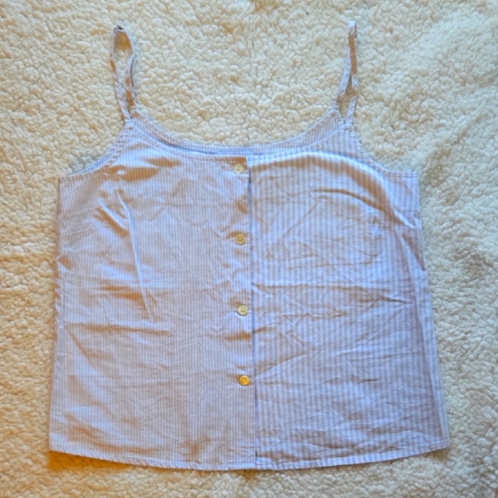Equipment Light Blue Striped Camisole
